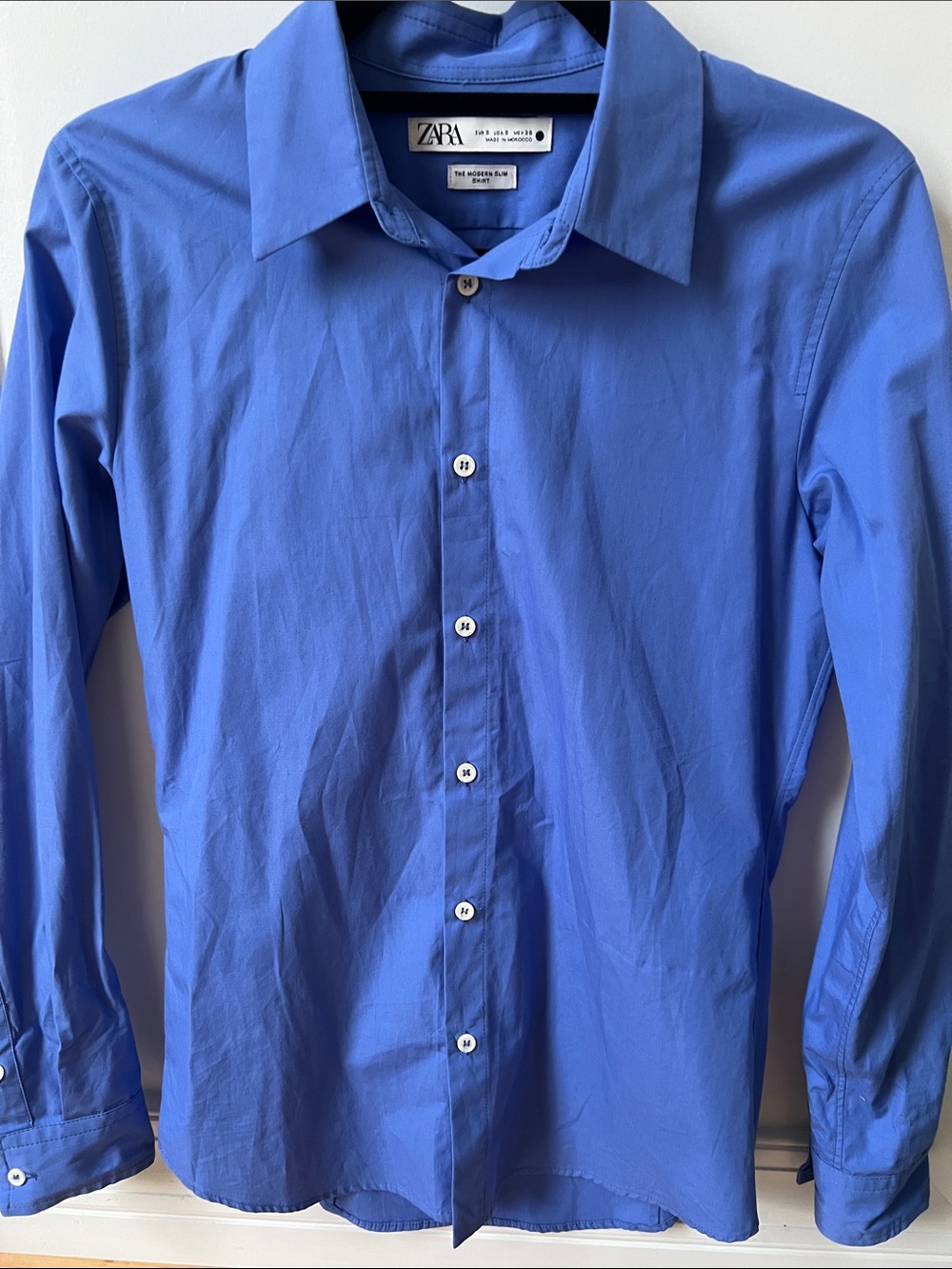 Zara Blue Modern Slim Shirt Button-Down
